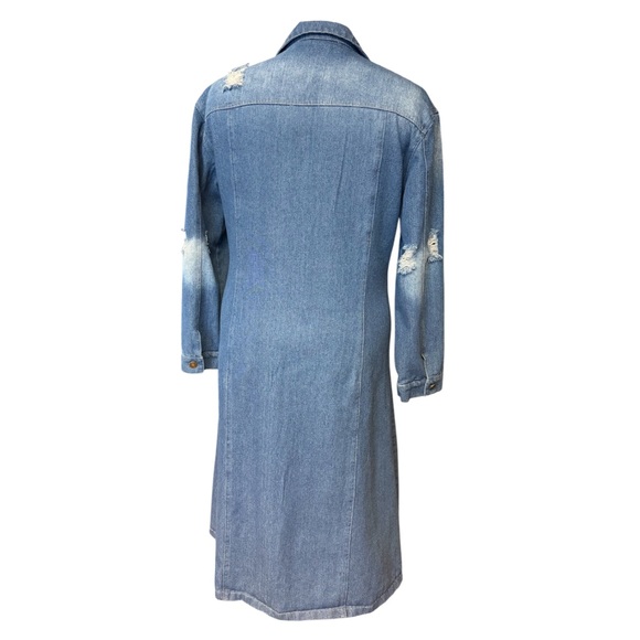 Distressed Denim Longline Dress - Picture 5 of 9